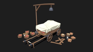 wooden cart - download free 3d model bazzatrd 0583798 created blender watch showcase video here https youtube tqlzkcd925s cloth ontop can removed shown 3d print model - Mito3D
