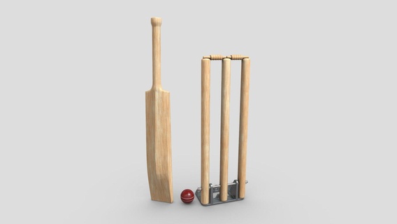 wooden cricket set - buy royalty free 3d model chakkitpp wooden cricket bat event culture outdoor team stump wicket game sport ball  3d print model - Mito3D