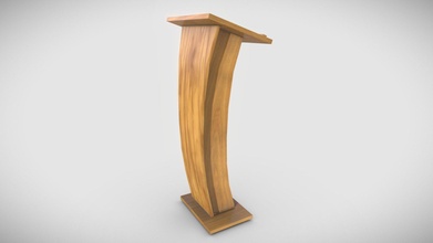 wooden curve podium - buy royalty free 3d model we3do giovanny 779448a 3d print model - Mito3D