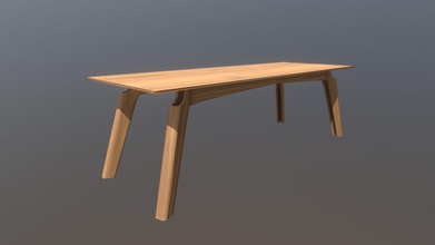 wooden dining table - buy royalty free 3d model ane ka h jkov anezkabauer 3d1e8bf made blender substance painter 3d print model - Mito3D