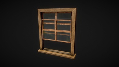 wooden double hung window - download free 3d model marsy olexandrdotsenko 572f866 3d print model - Mito3D