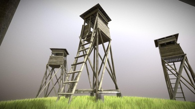 wooden high seat hunting - buy royalty free 3d model vis-all-3d vis-all grass watchtower nature forester 3dhaupt low-poly high-stand observation-scaffolds holzturm wooden-tower ansitz jagdeinrichtung ueberdacht roofed-high-seat forestry-management forsterwirdschaft high-seat 3d print model - Mito3D