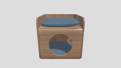 wooden pouf bed pet - buy royalty free 3d model we3do giovanny 352579c 3d print model - Mito3D