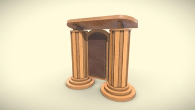 wooden pulpit rounded corners - buy royalty free 3d model we3do giovanny 9fbed0a 3d print model - Mito3D