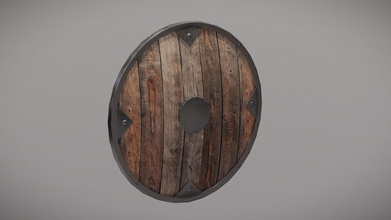 wooden shield - buy royalty free 3d model anskar 3eb2671 3d print model - Mito3D
