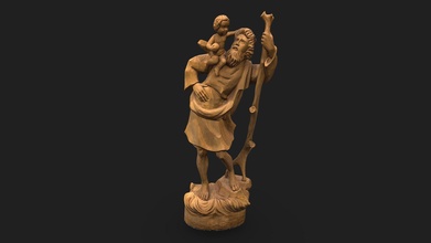 wooden stchristopher statue - 3d model 3dpanoramapl 3dpanorama b95fdfa 3d print model - Mito3D