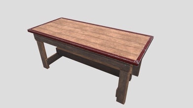wooden work table lowpoly - download free 3d model zuckergelee knorke 06aaedd 3d print model - Mito3D