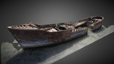 wooden wreck river medway - 3d model lonesurvivor 800ca4c quick scan 4k youtube video processed reality capture 81 images taken drone 3d print model - Mito3D