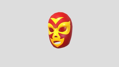 wrestling mask - buy royalty free 3d model bariacg cbaca33 3ds max 2021 fbx obj files clean topology non-overlap uvs textures include base color normal roughness 2048x2048 png texture 446 poly 481 vert subdivision level 0 3d print model - Mito3D