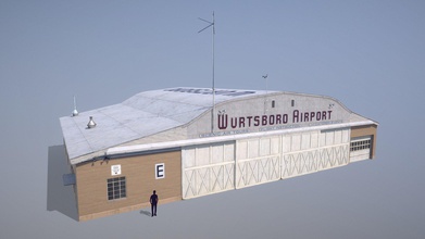 Wurtsboro havalimanı hangar 3 boyutlu model Tivsol d3385c5 3d print model - Mito3D