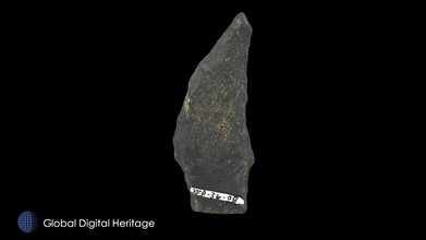 xfp-036-8 hafted knife sanak island alaska - download free 3d model global digital heritage globaldigitalheritage 07500b7 1st millenium bce xfp-036 multi-component site small hill ne harbor consists several stratigraphic layers dating between 900 200 perhaps some materials range 650-800 ce these artifacts were scanned either faro edge arm minolta vivid 9i processed geomagic polyworks 4-8 photos used texture wrap presented result research conducted under grants nsf 0326584 0508101 1139266 1321411 h maschner principal investigator original digitizing work done ivl id st univ subsequent processing completed fieldwork analysis permission collaboration pauloff tribe corporation 3d print model - Mito3D