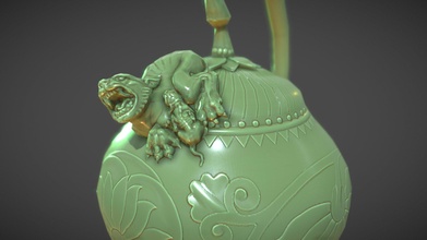 yaozhou teapot - buy royalty free 3d model benoit3d 751a290 pot pottery ceramic clay kitchen tableware houseware celadon decoration interior 3d print model - Mito3D