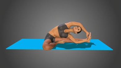 yoga pose parvritta janu sirsasana gentle twist - buy royalty free 3d model lily-yoga poses lily-yoga3d 4c3304d 3d print model - Mito3D