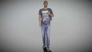 jovem africano americano homem caminhando 261 Comprar realeza livre 3d modelo deep3dstudio 4e0268e 3d print model - Mito3D