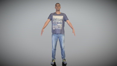 young man casual clothes a-pose 318 - buy royalty free 3d model deep3dstudio 484f9f7 3d print model - Mito3D