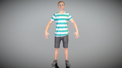 young man casual style ready animation 143 - buy royalty free 3d model deep3dstudio deep3dstudio 6832fa6 true human size detailed model handsome young man caucasian appearance dressed casual style model captured a-pose mesh ready rigging animation all most usable 3d software product ready immediate use architectural visualisations inside game engines further render detailed sculpting zbrush technical characteristics digital double scan model low-poly model fully quad topology sufficiently clean edge loops based ready subdivision 8k texture color map non-overlapping uv map ready animation pbr textures 8k 4k resolution normal displacement albedo maps cinema 4d project file redshift shader included you can find all pbr textures tex folder inside cinema 4d project folder download package includes obj file which applicable 3ds max maya cinema 4d unreal engine unity blender etc more scans released every week 3d everything - young man casual style ready animation 143 - buy royalty free 3d model deep3dstudio deep3dstudio 6832fa6