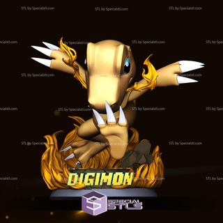 agumon Digimon stl arquivos 3d print model - Mito3D