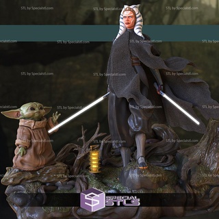 ahsoka Baby Yoda stl Dateien Krieg Sterne 3d druckbar 3d print model - Mito3D
