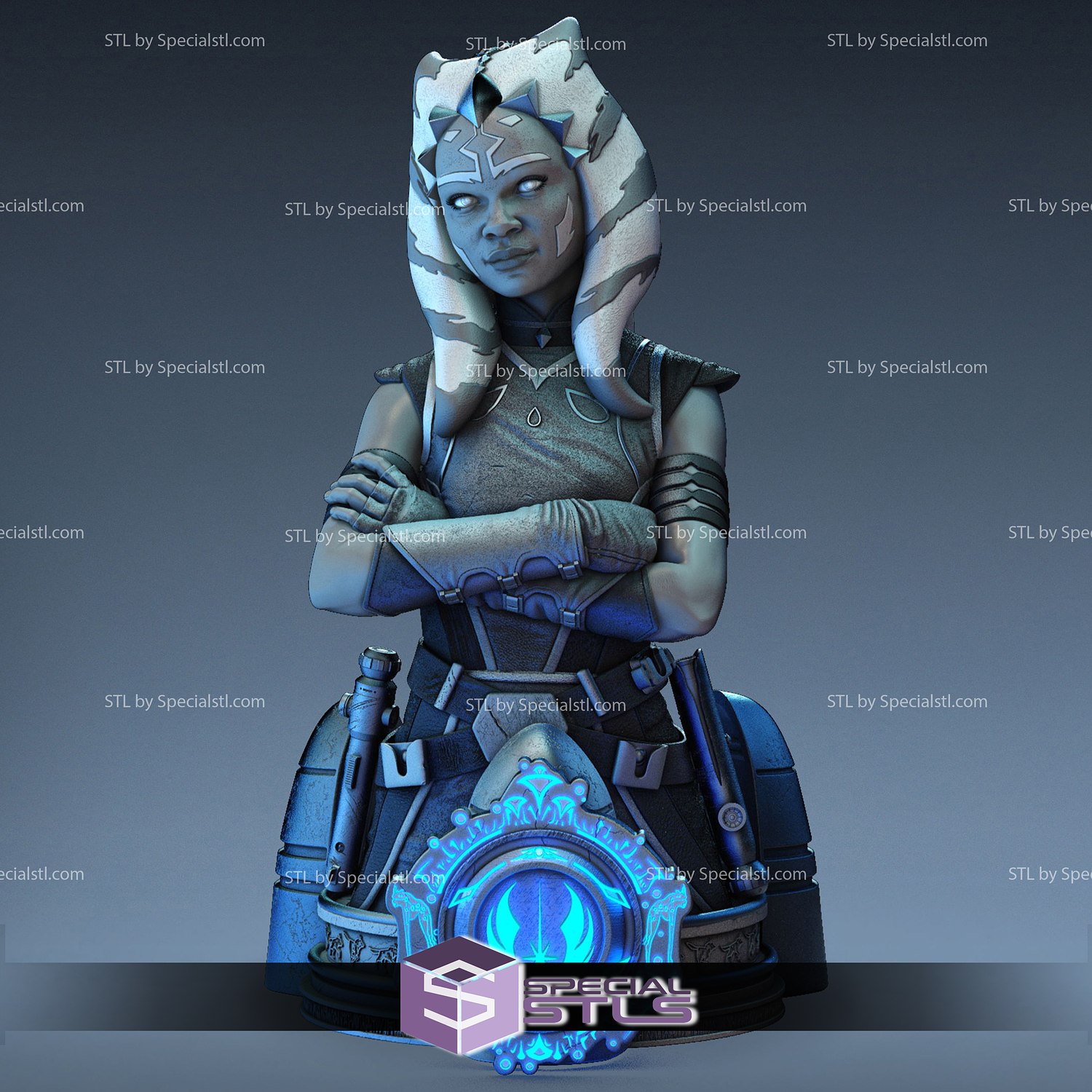 Ahsoka tano base buste prêt impression 3D print model - Mito3D