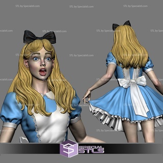 Alice Paese delle meraviglie v4 sorprendente viso stl File 3d stampa figurina 3d print model - Mito3D