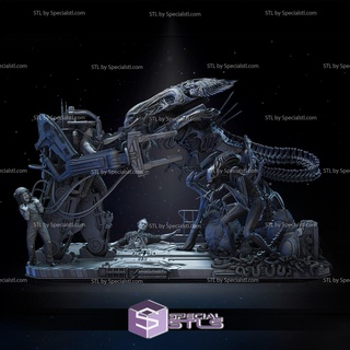 extraterrestre diorama 3d impresión figurilla stl archivos 3d print model - Mito3D