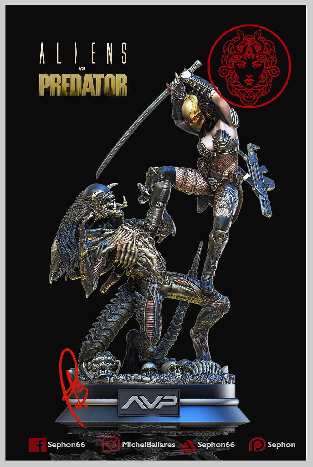 alien predator machiko  3D print model - Mito3D