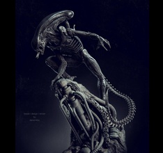 alien statue fanart 3d print model - Mito3D