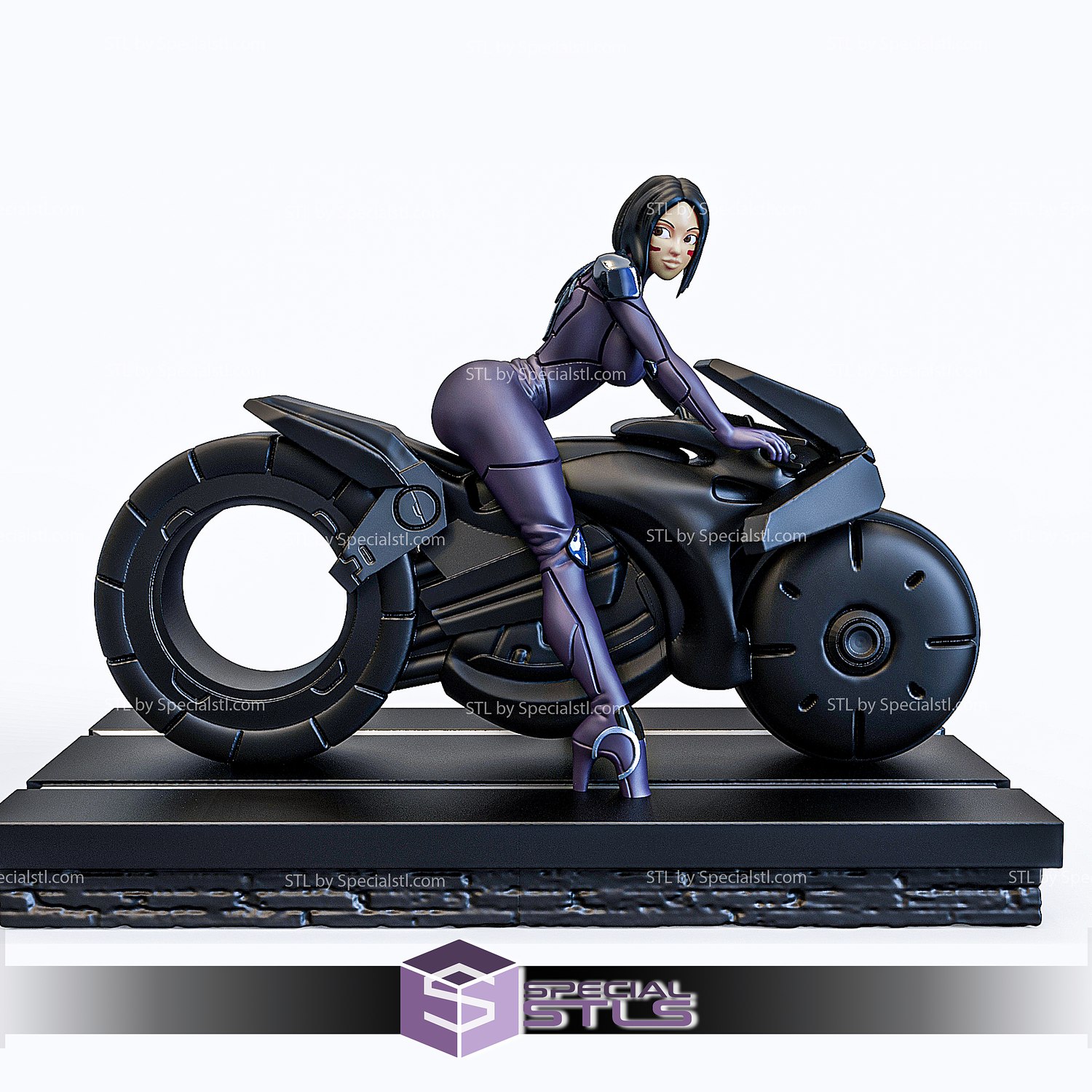 alita motorcyclist 3d model 3D print model - Mito3D