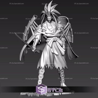 amidamaru 3d printing figurine shaman king stl files 3d print model - Mito3D