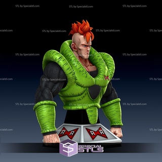 Android 16 buste 3d impression figurine v2 Dragon Ball stl dossiers 3d print model - Mito3D