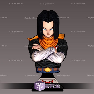 android 17 basic bust 3d printable specialstl 3d print model - Mito3D