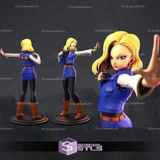 android 18 3d model standing 3d print model - Mito3D