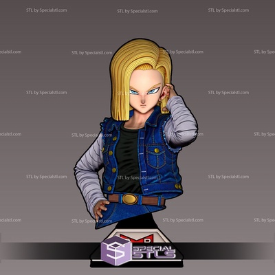 android 18 basic bust 3d printable specialstl 3d print model - Mito3D