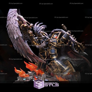 angel vs tank sanguinius horus warhammer 40k stl files miniature 3d print model - Mito3D