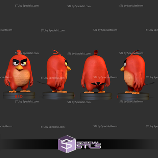 enojado aves rojo Listo 3d impresión 3d print model - Mito3D