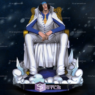 aokiji kuzan marine admiral on throne ready to 3d print specialstl 3d print model - Mito3D
