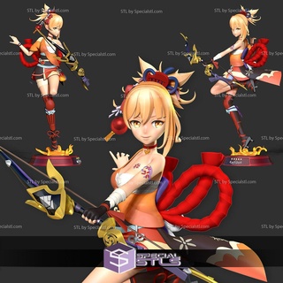 archer yoimiya genshin impact pose 2 stl files 3d print model - Mito3D