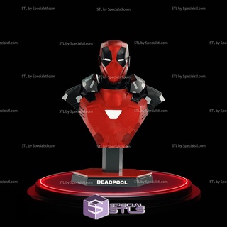 armorized deadpool bust stl files 3d printing figurine 3d print model - Mito3D