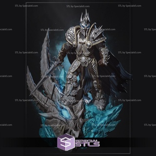 arthas pie 3d impresión figurilla v2 mundo Warcraft stl archivos 3d print model - Mito3D