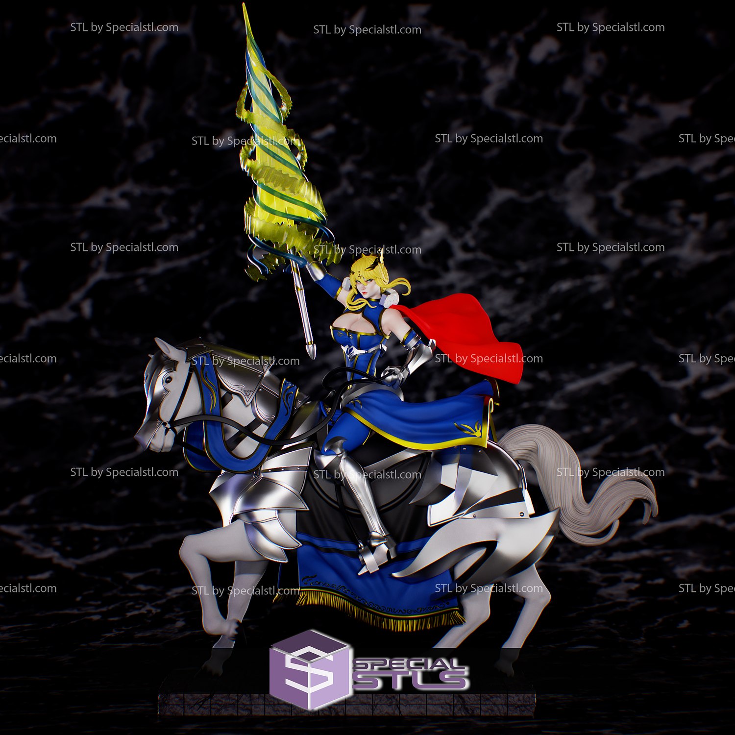 Artoria pendragon stl archivos caballo destino grandioso orden 3D print model - Mito3D