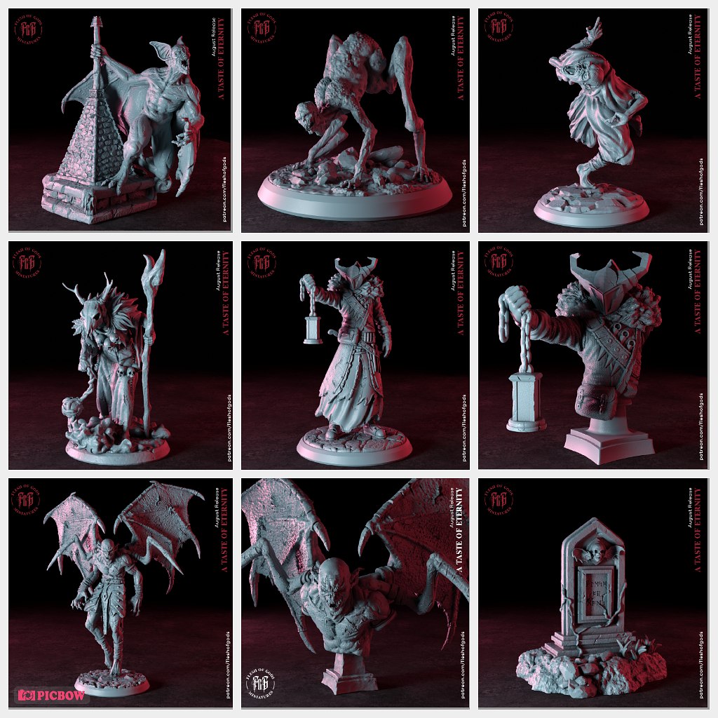 august 2021 flesh gods miniature 3D print model - Mito3D