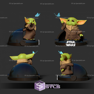 baby yoda butterfly stl files 3d print model - Mito3D