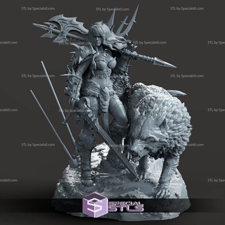 barbaro ragazza diablo 3d stampa figurina 3d print model - Mito3D