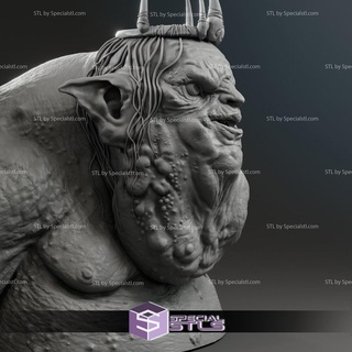 barry humphries duende Rey hobbit busto 3d impresión figurilla 3d print model - Mito3D