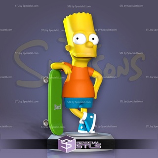 Bart Simpson Skateboarding 3d druckbar 3d print model - Mito3D
