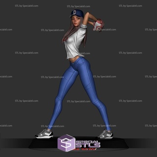 baseball ragazza stl File 3d stampabile 3d print model - Mito3D