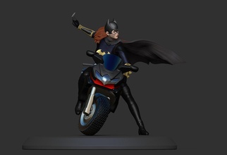 batgirl bike fanart 3d print model - Mito3D
