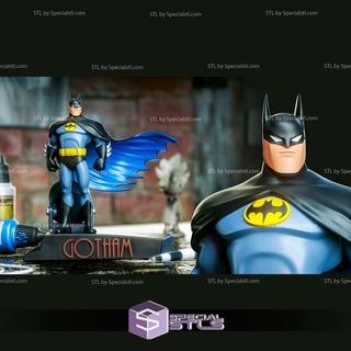 batman animado stl archivos v2 pie 3d print model - Mito3D
