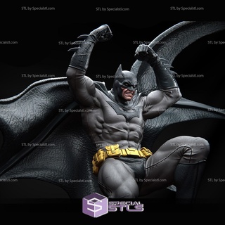 batman landing 3d printing figurine stl files dc 3d print model - Mito3D