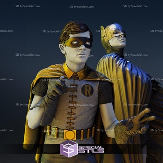 Batman Robin alt Schule Diorama 3d drucken stl Dateien 3d print model - Mito3D